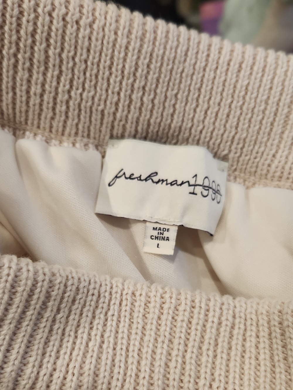 Freshman 1996 Neutral Cream Crochet Knit Midi Skirt Bohemian - Picture 6 of 8